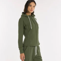 Felpa donna full zip con cappuccio Essential SS25