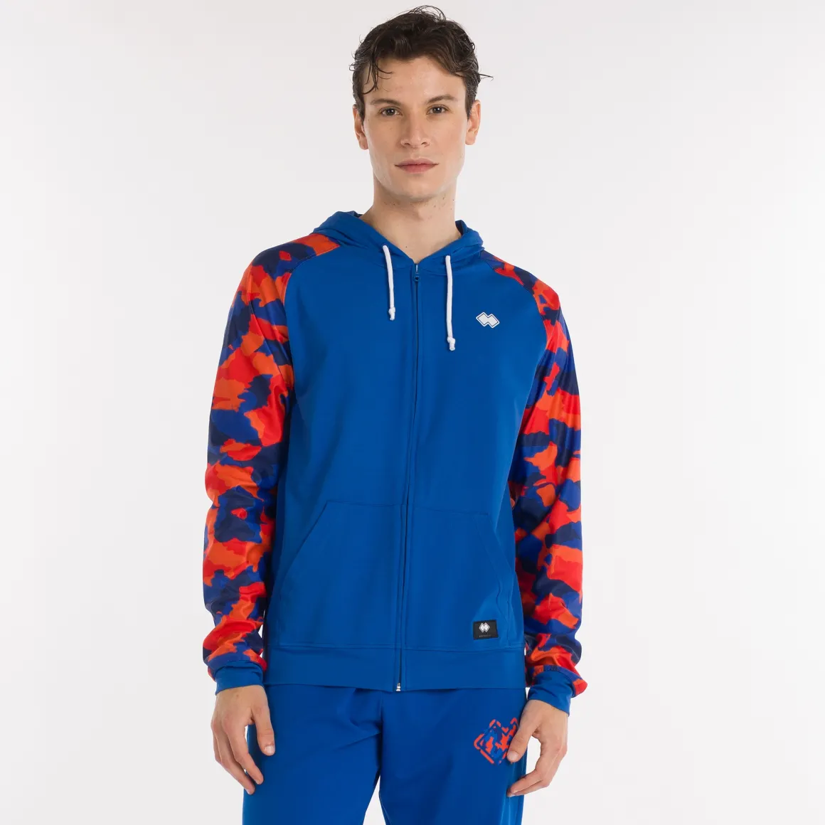 Felpa full zip con cappuccio All Over