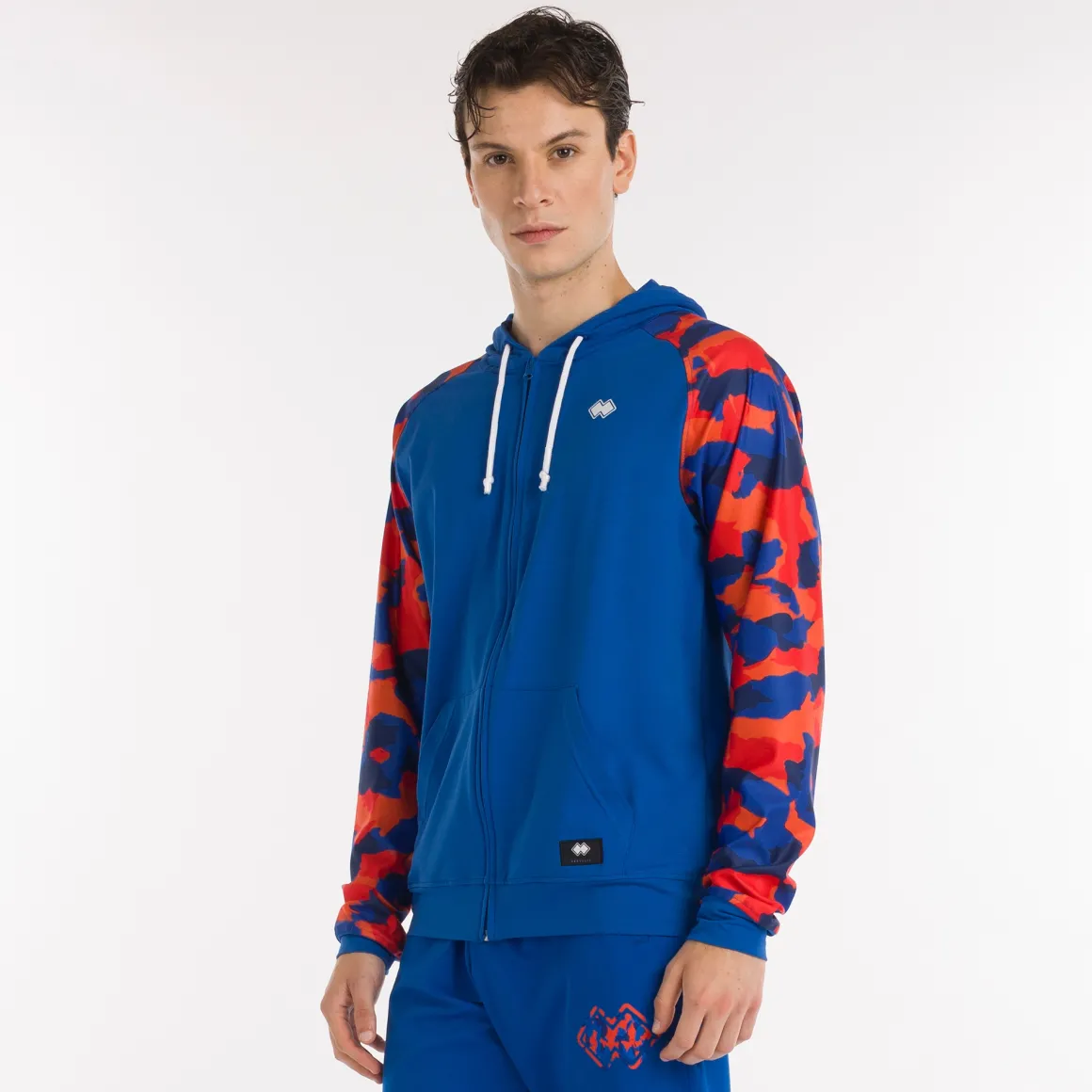 Felpa full zip con cappuccio All Over
